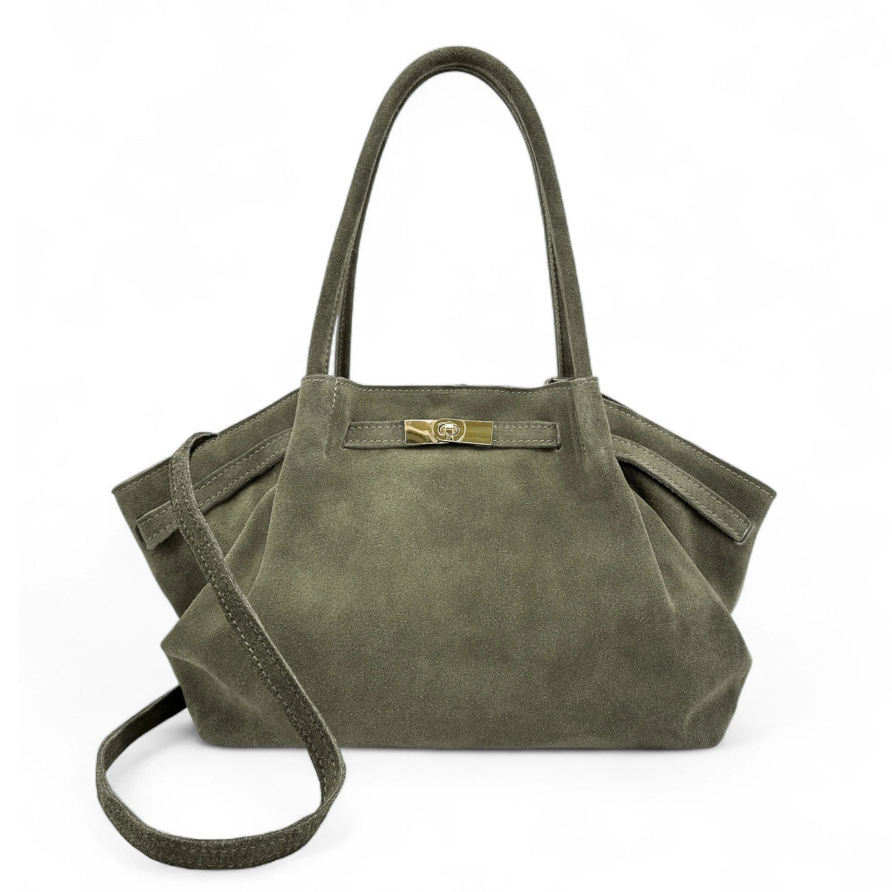 Sac cabas loose en daim ALANA Kaki