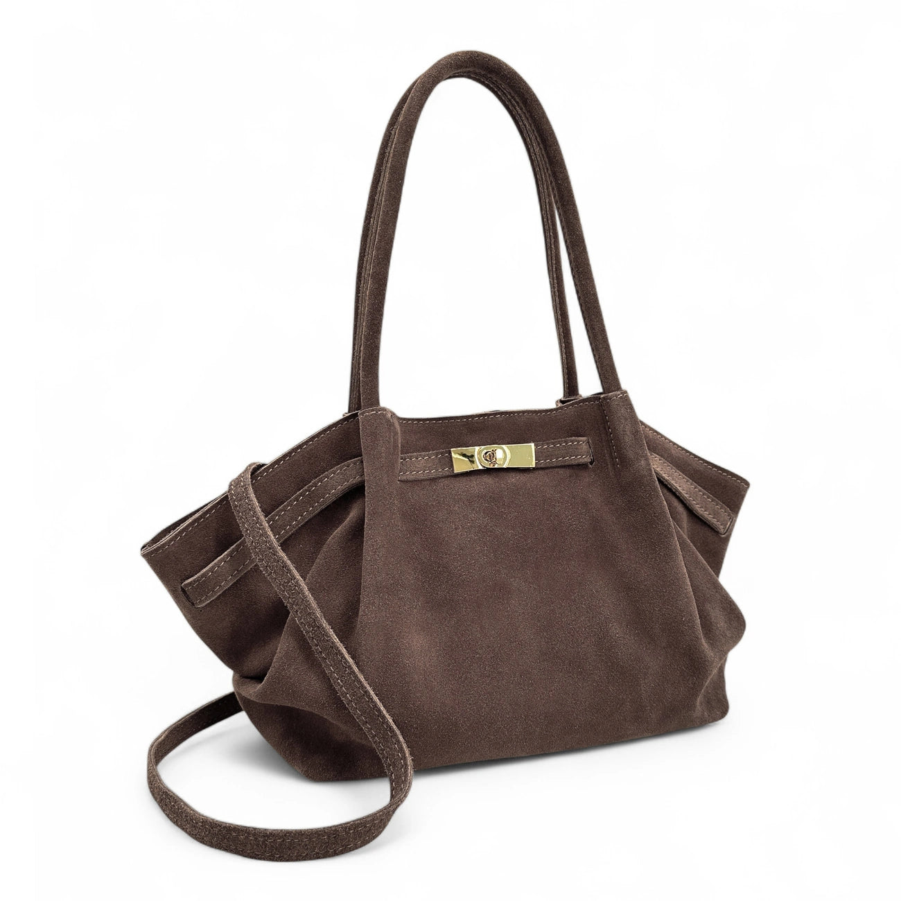 Sac cabas loose en daim ALANA Chocolat