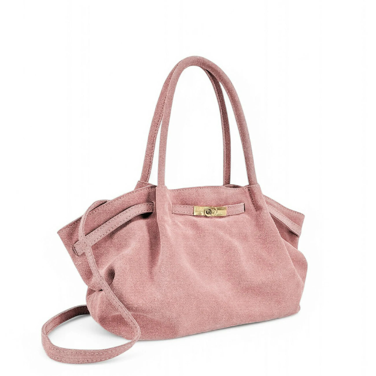 Sac cabas loose en daim ALANA Rose bonbon