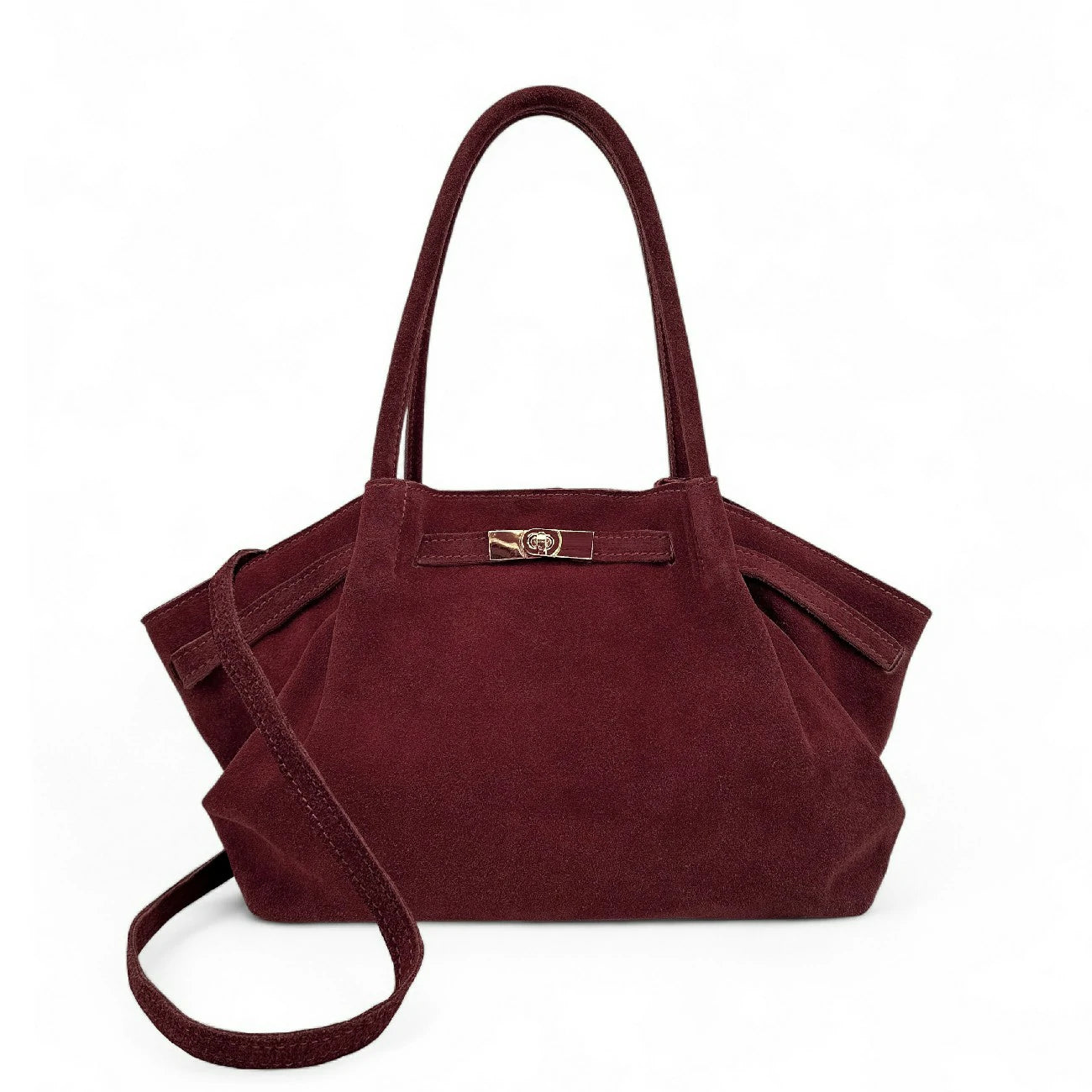 Sac cabas loose en daim ALANA Rouge bordeaux