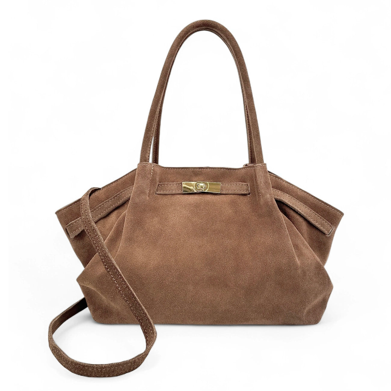 Sac cabas loose en daim ALANA Taupe foncé