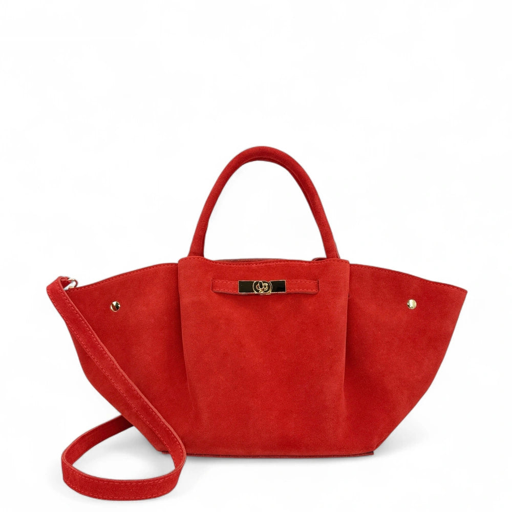 Sac cabas en cuir nubuck CAPRI SUEDE Rouge brique