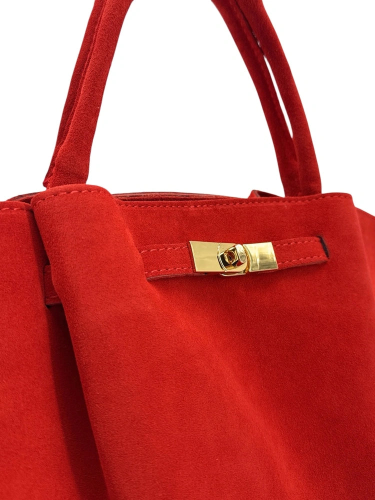 Shopper-Tasche aus Wildleder CAPRI SUEDE Kapuzinerkresse