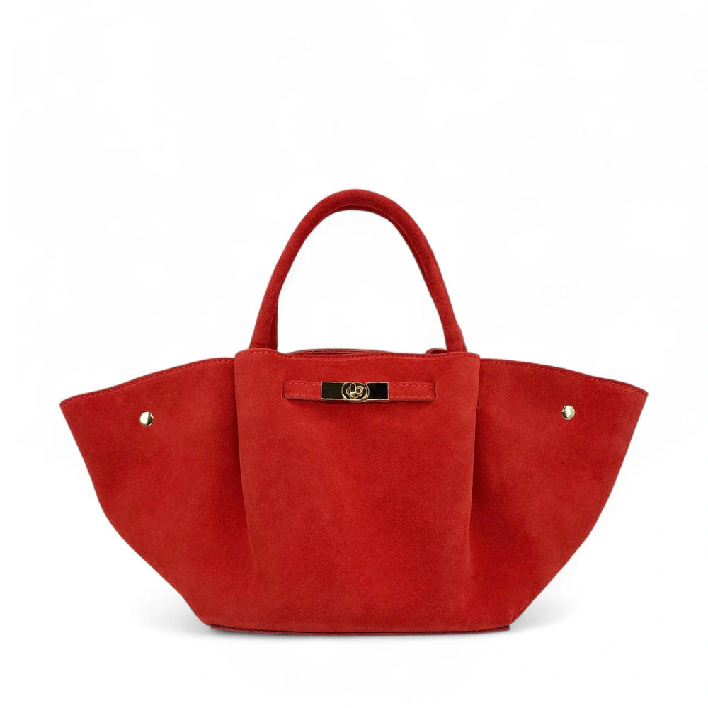 Sac cabas en cuir nubuck CAPRI SUEDE Rouge brique