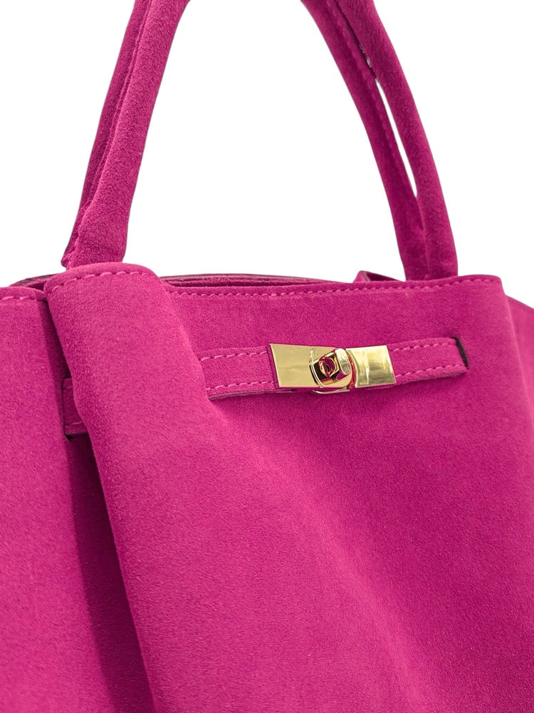 Shopper aus Wildleder CAPRI SUEDE Fuchsia-Rosa