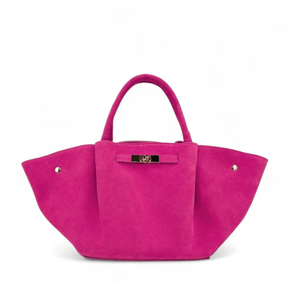 Sac cabas en cuir nubuck CAPRI SUEDE Rose fuchsia