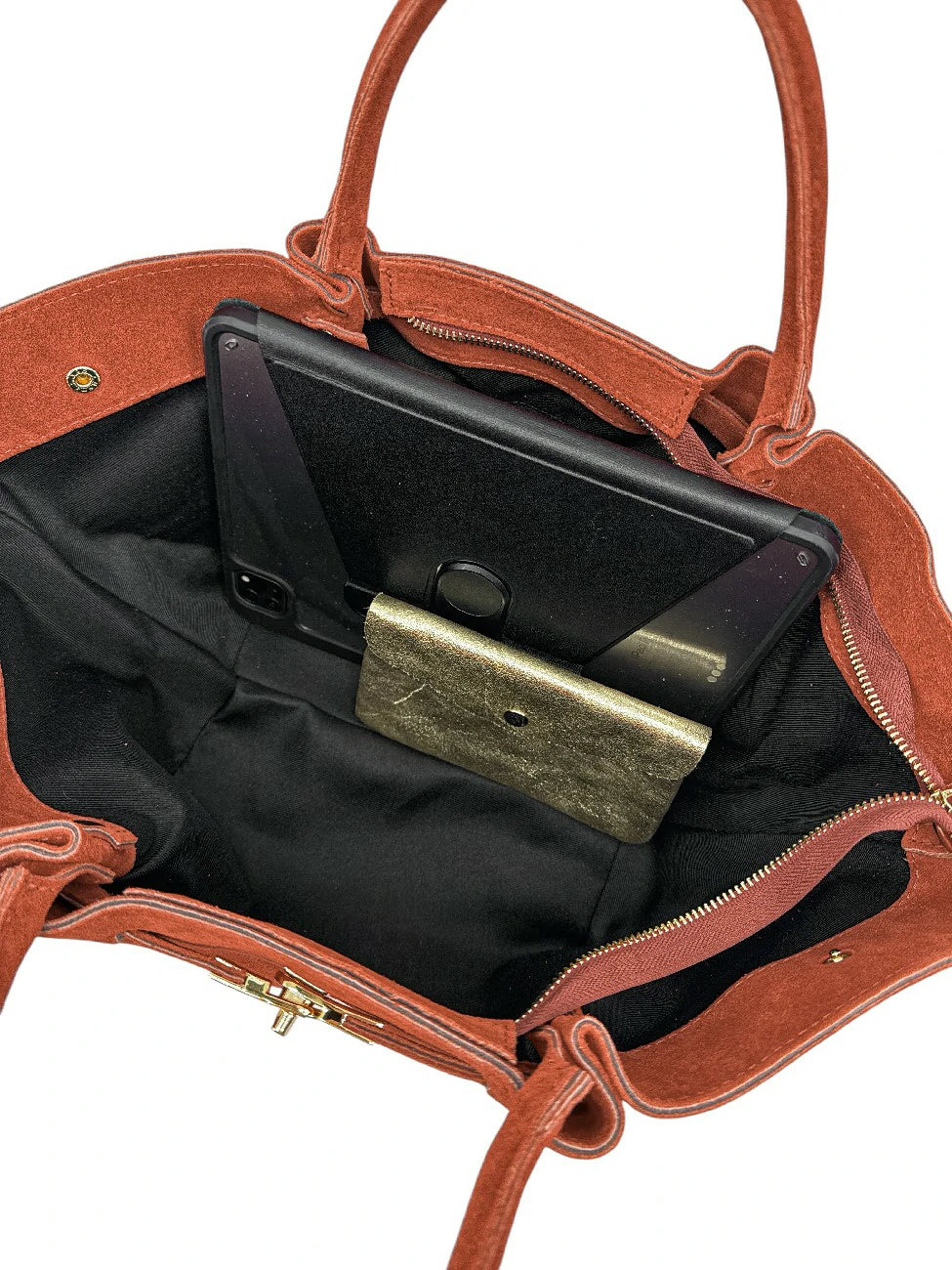 Shopper aus Wildleder CAPRI SUEDE Terrakotta