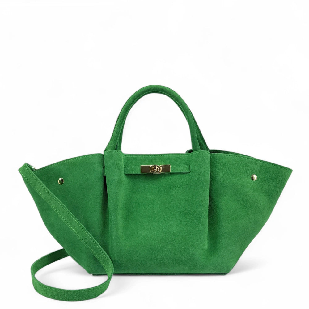 Sac cabas en cuir nubuck CAPRI SUEDE Vert anglais
