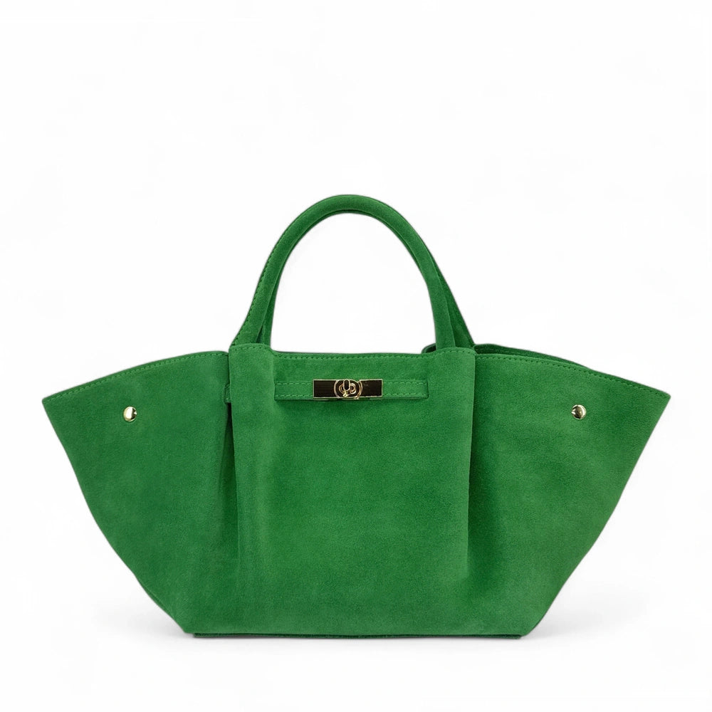 Sac cabas en cuir nubuck CAPRI SUEDE Vert anglais