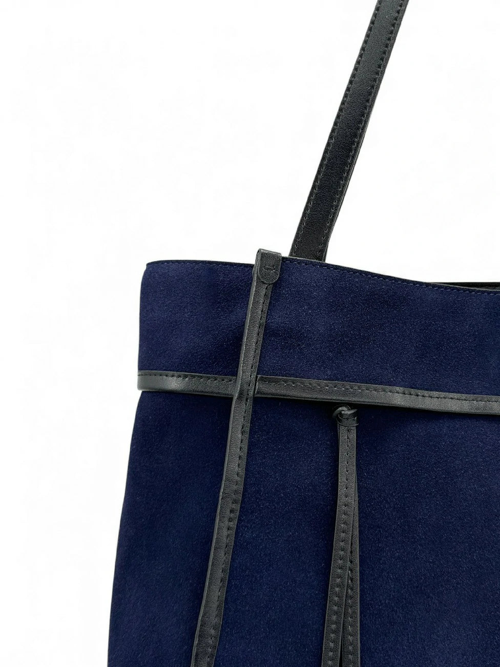 Großer Shopper aus Wildleder und Glattleder PURDAY Marineblau
