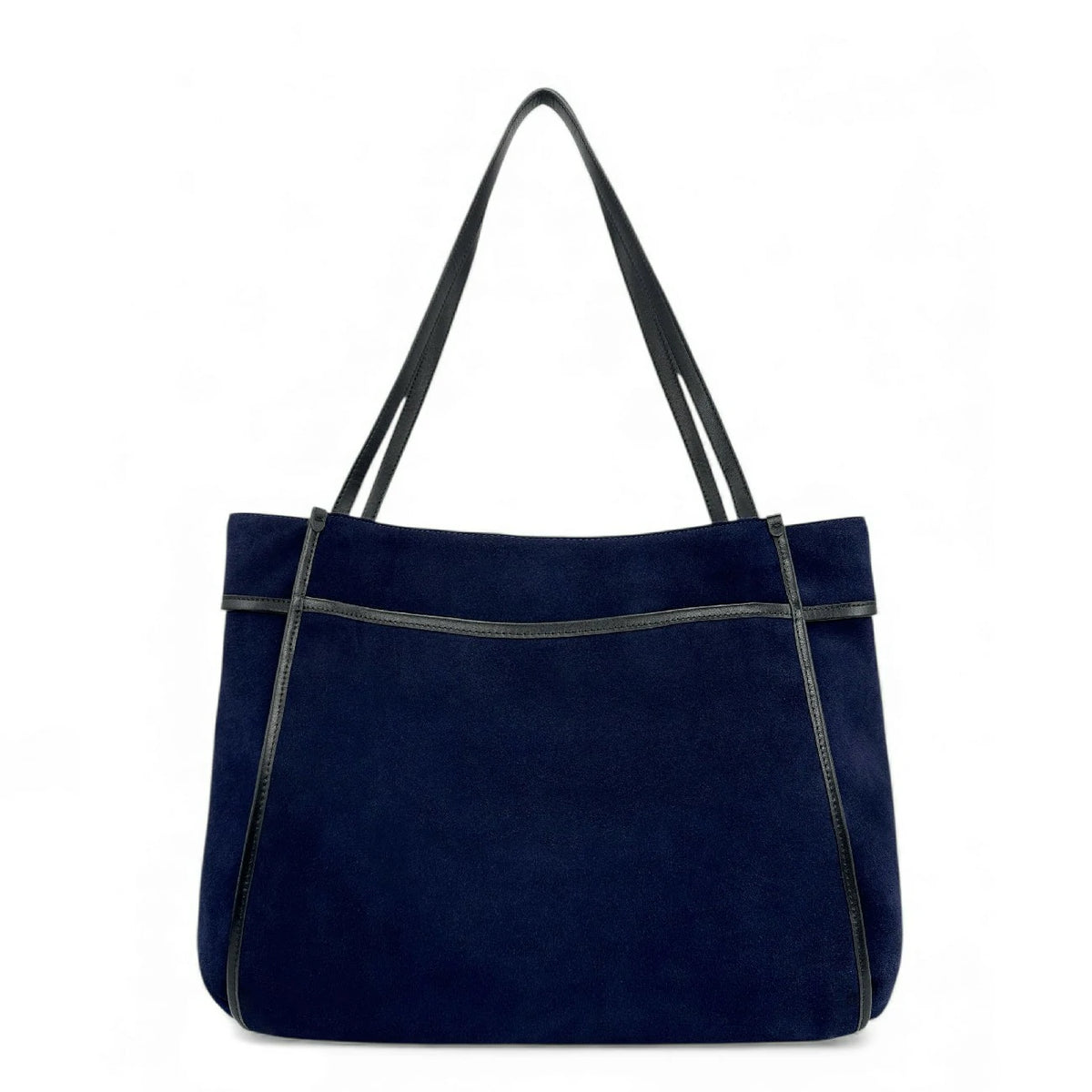 Großer Shopper aus Wildleder und Glattleder PURDAY Marineblau