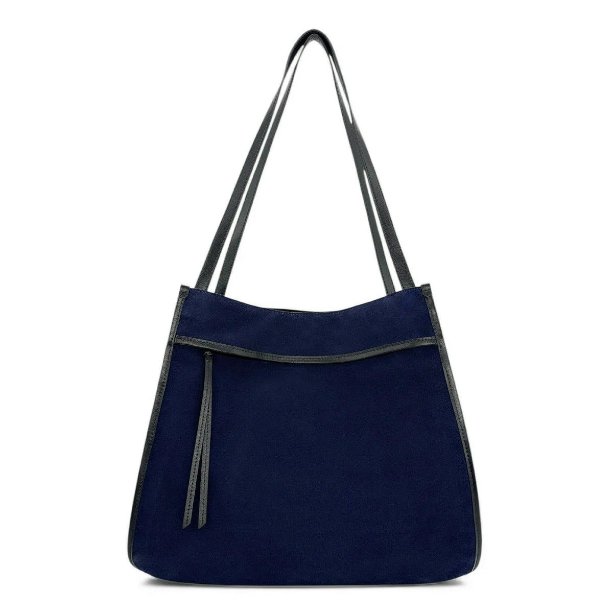 Großer Shopper aus Wildleder und Glattleder PURDAY Marineblau