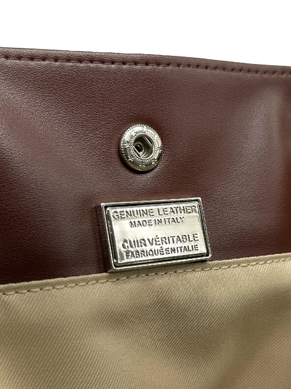 Bolso tote grande de ante y piel lisa EMMA Camel oscuro