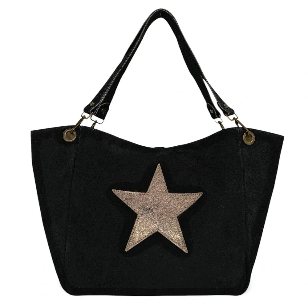 Sac cabas en croûte de cuir STAR-LORD Noir