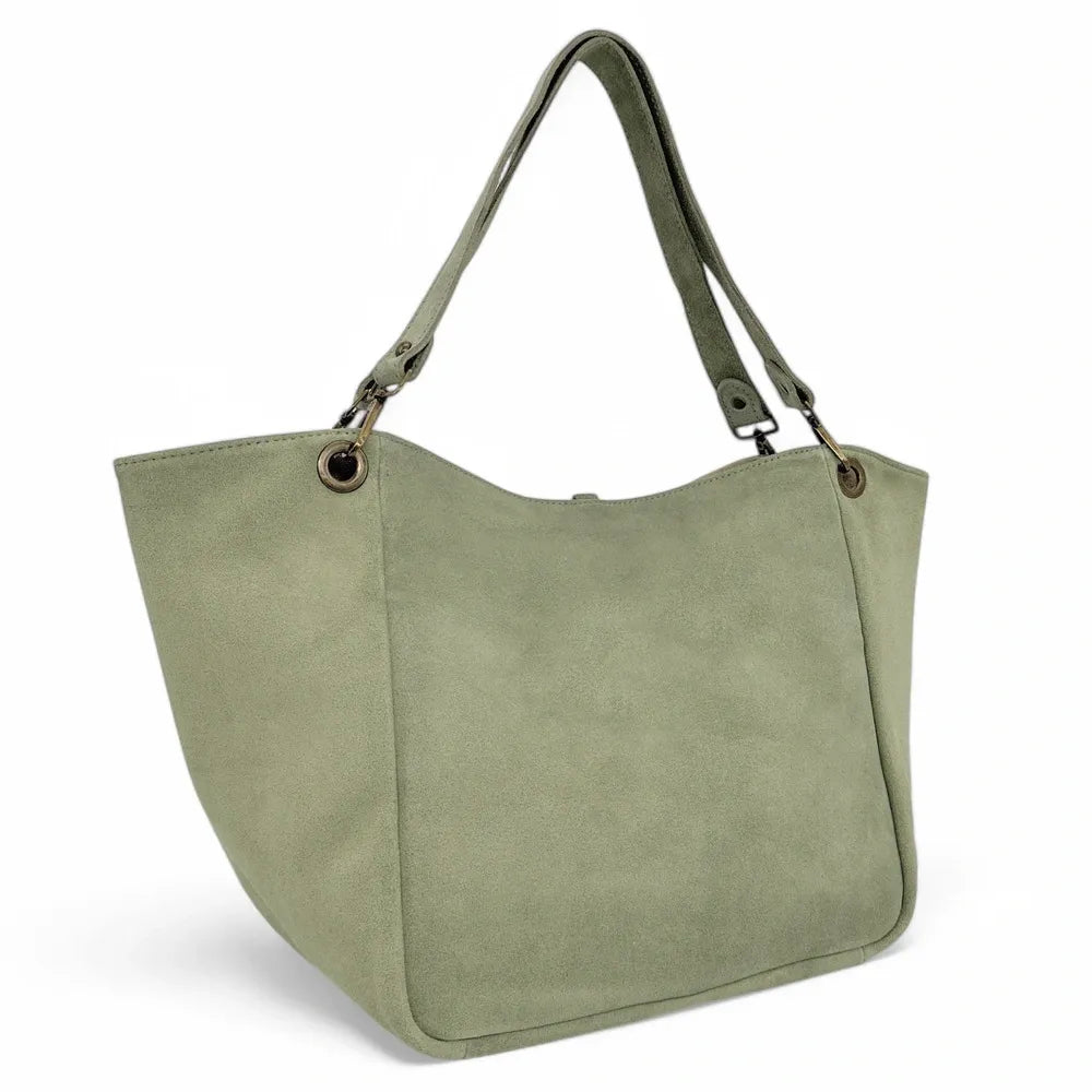 Sac cabas en croûte de cuir STAR-LORD Vert amande