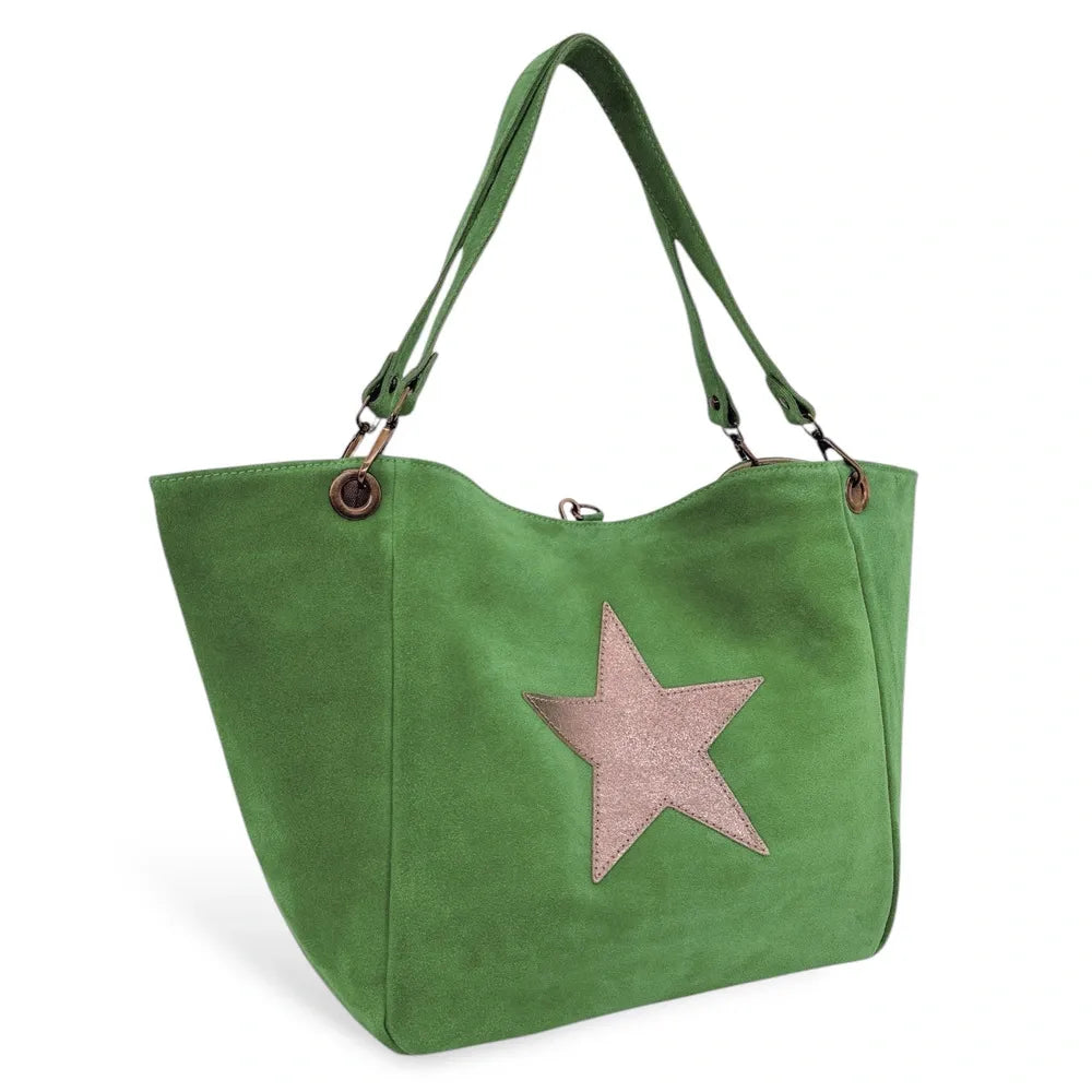 Sac cabas en croûte de cuir STAR-LORD Vert anglais