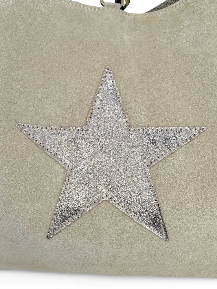 Sac cabas en croûte de cuir STAR-LORD Taupe clair