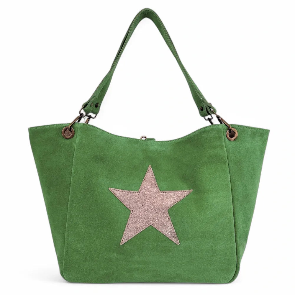 Sac cabas en croûte de cuir STAR-LORD Vert anglais