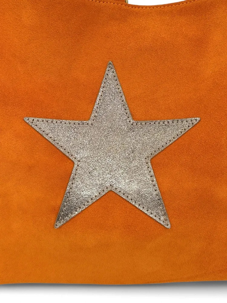 Sac cabas en croûte de cuir STAR-LORD Mandarine