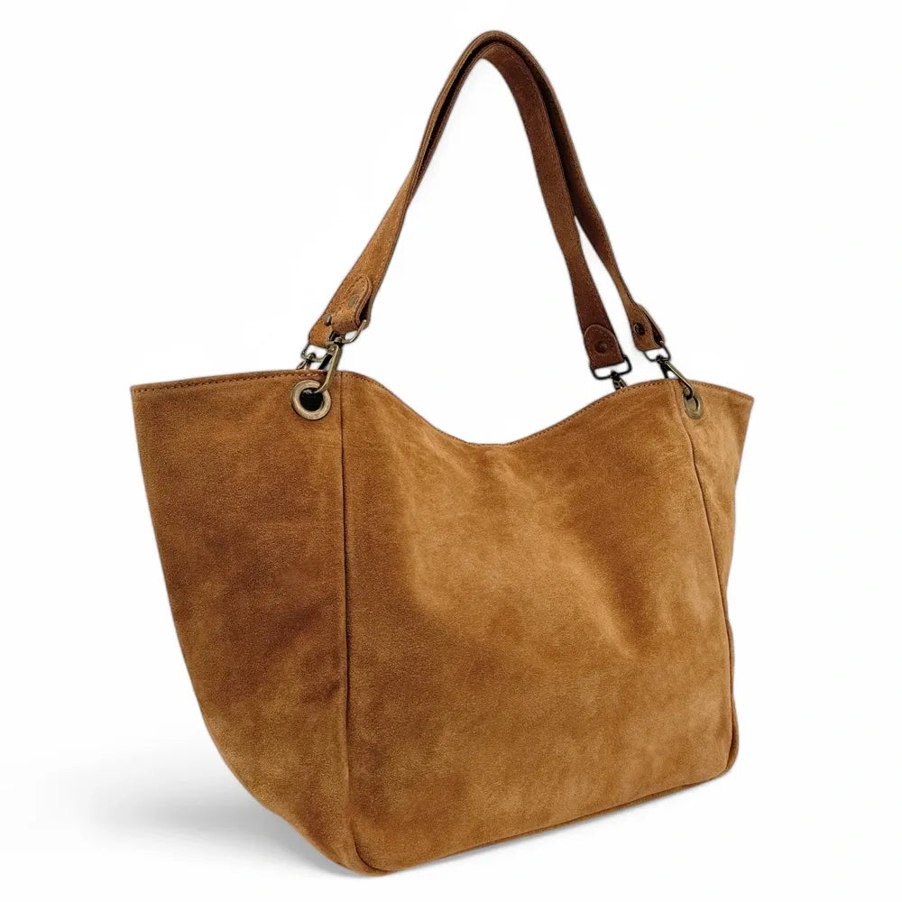 Sac cabas en croûte de cuir STAR-LORD Camel foncé