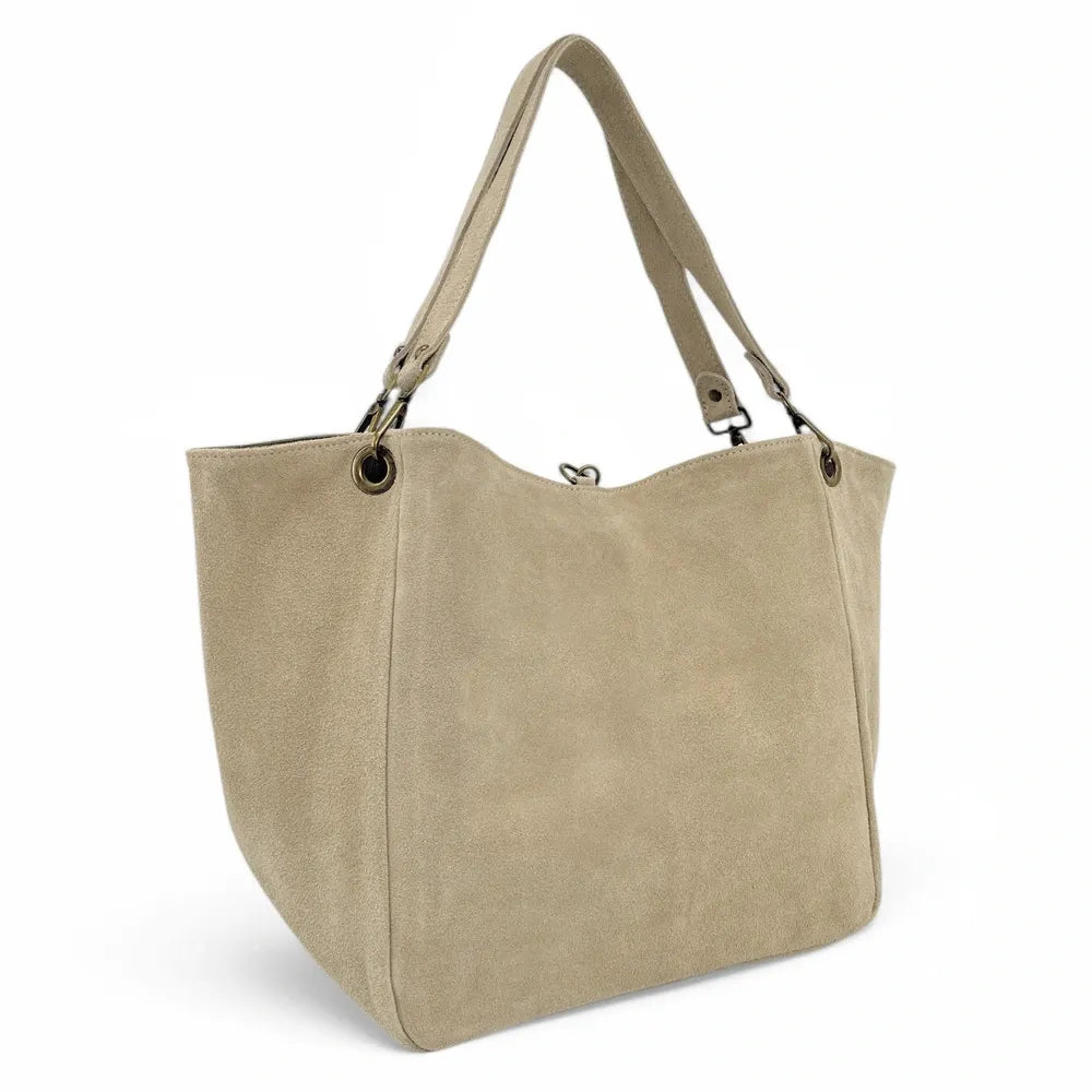 Sac cabas en croûte de cuir STAR-LORD Taupe clair