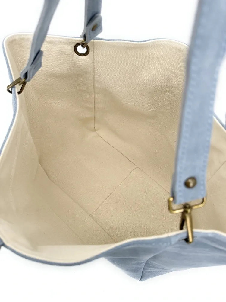 Sac cabas en croûte de cuir STAR-LORD Bleu pastel