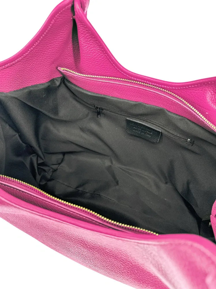 Sac cabas en cuir grainé ALYSSA Rose fuchsia