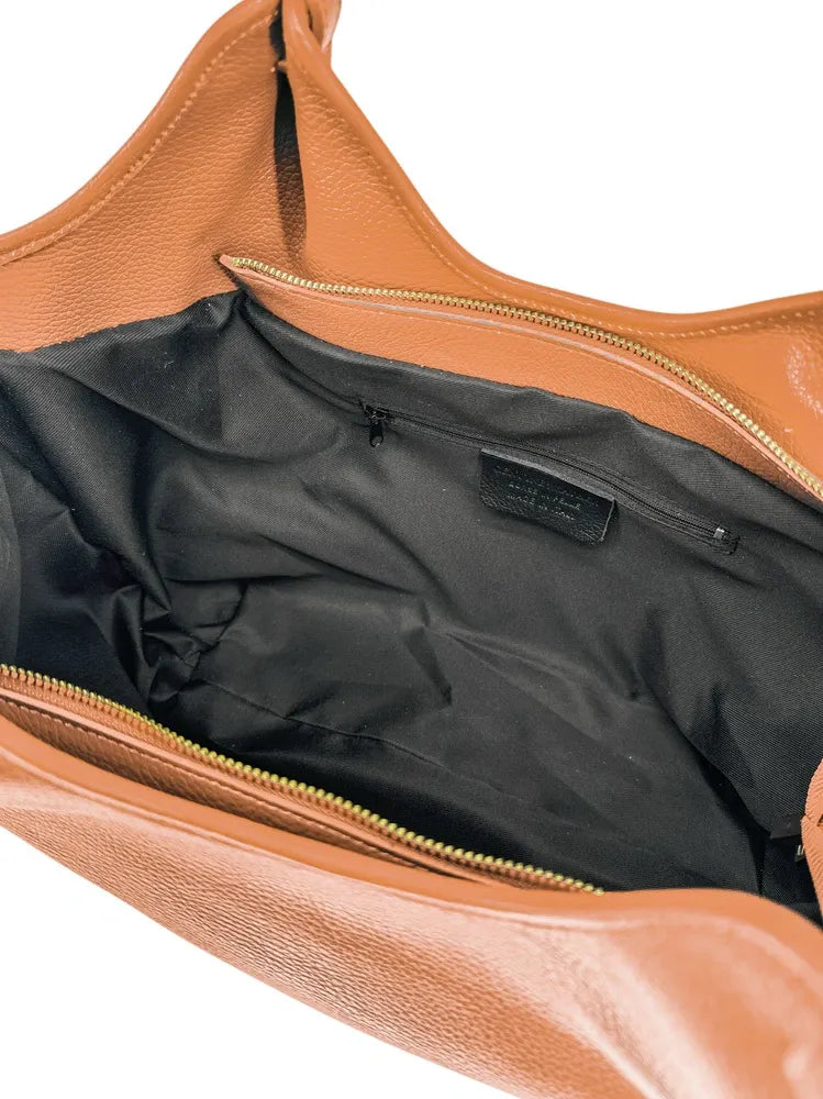 Sac cabas en cuir grainé ALYSSA Camel