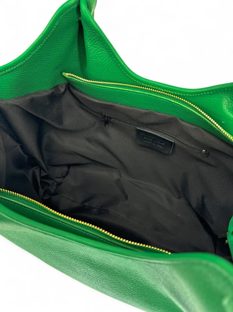 Sac cabas en cuir grainé ALYSSA Vert anglais