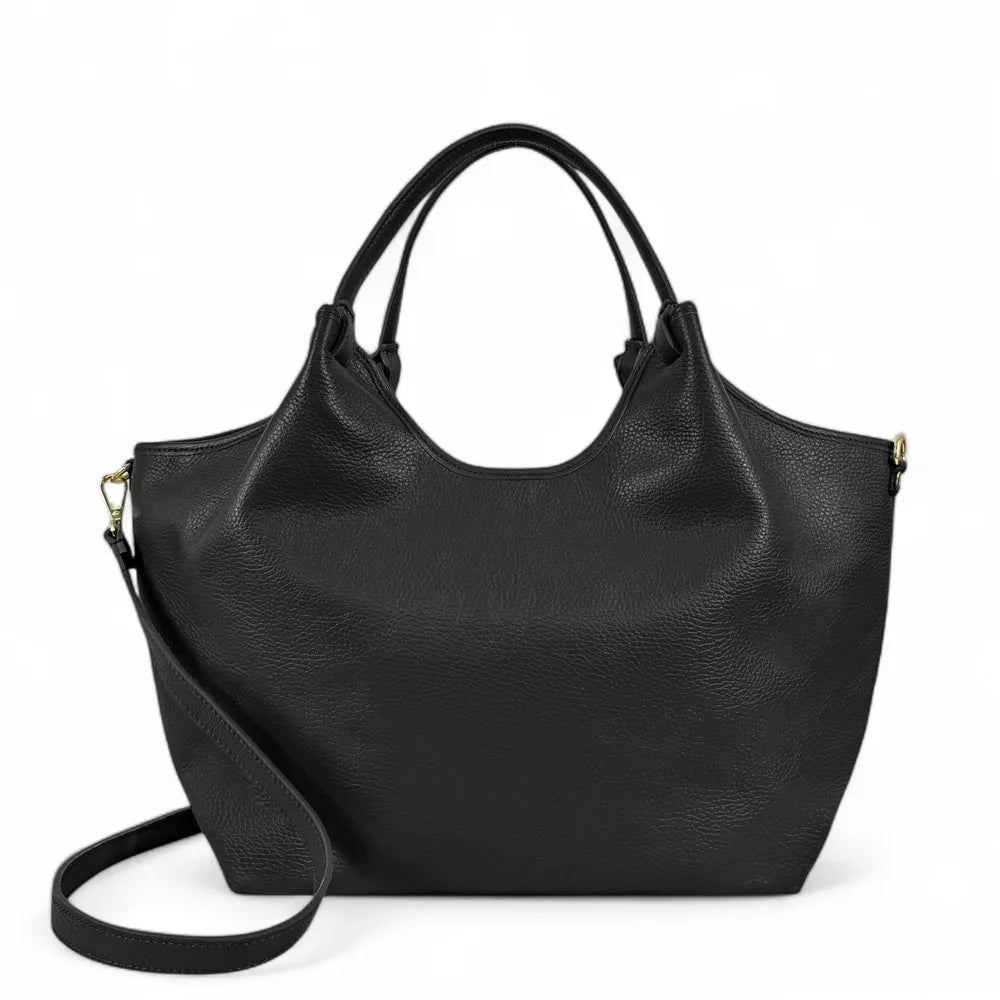 Sac cabas en cuir grainé ALYSSA Noir