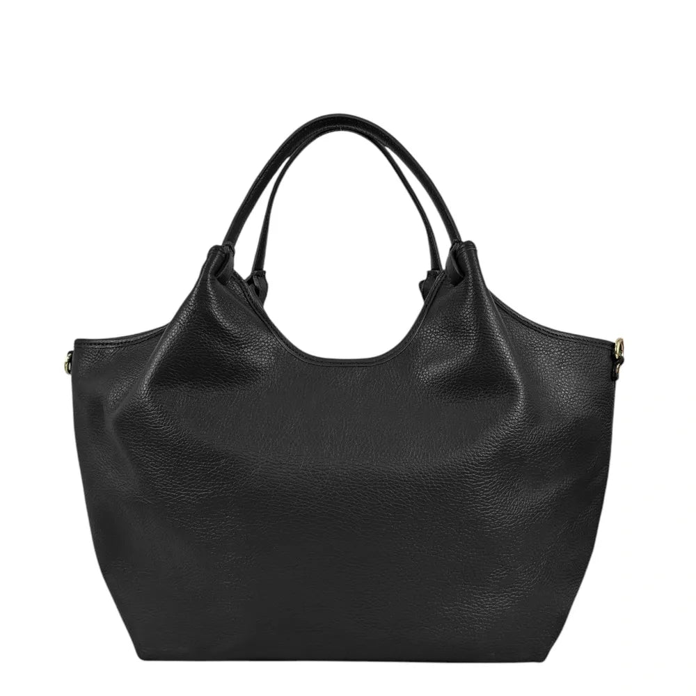 Sac cabas en cuir grainé ALYSSA Noir