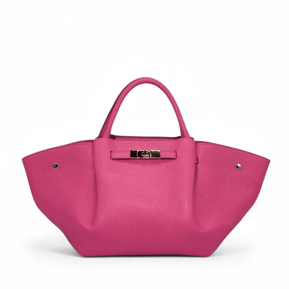 Sac cabas en cuir grainé CAPRI Rose fuchsia