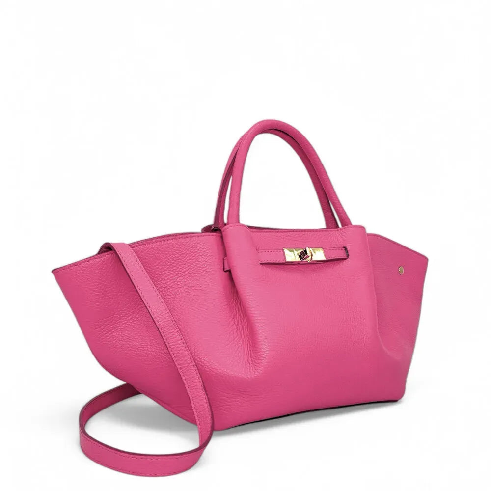 Sac cabas en cuir grainé CAPRI Rose fuchsia