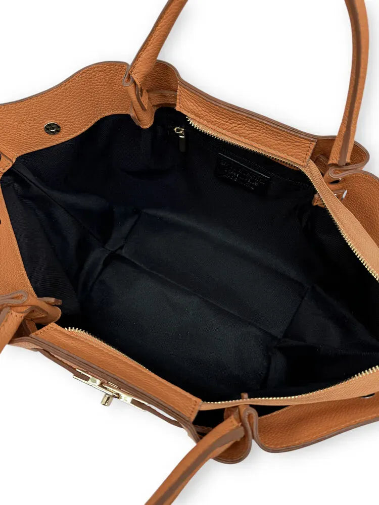 Sac cabas en cuir grainé CAPRI Camel