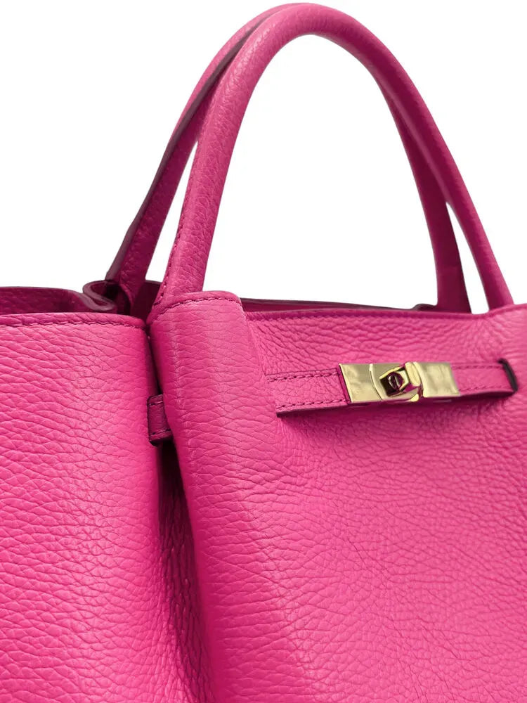 Sac cabas en cuir grainé CAPRI Rose fuchsia