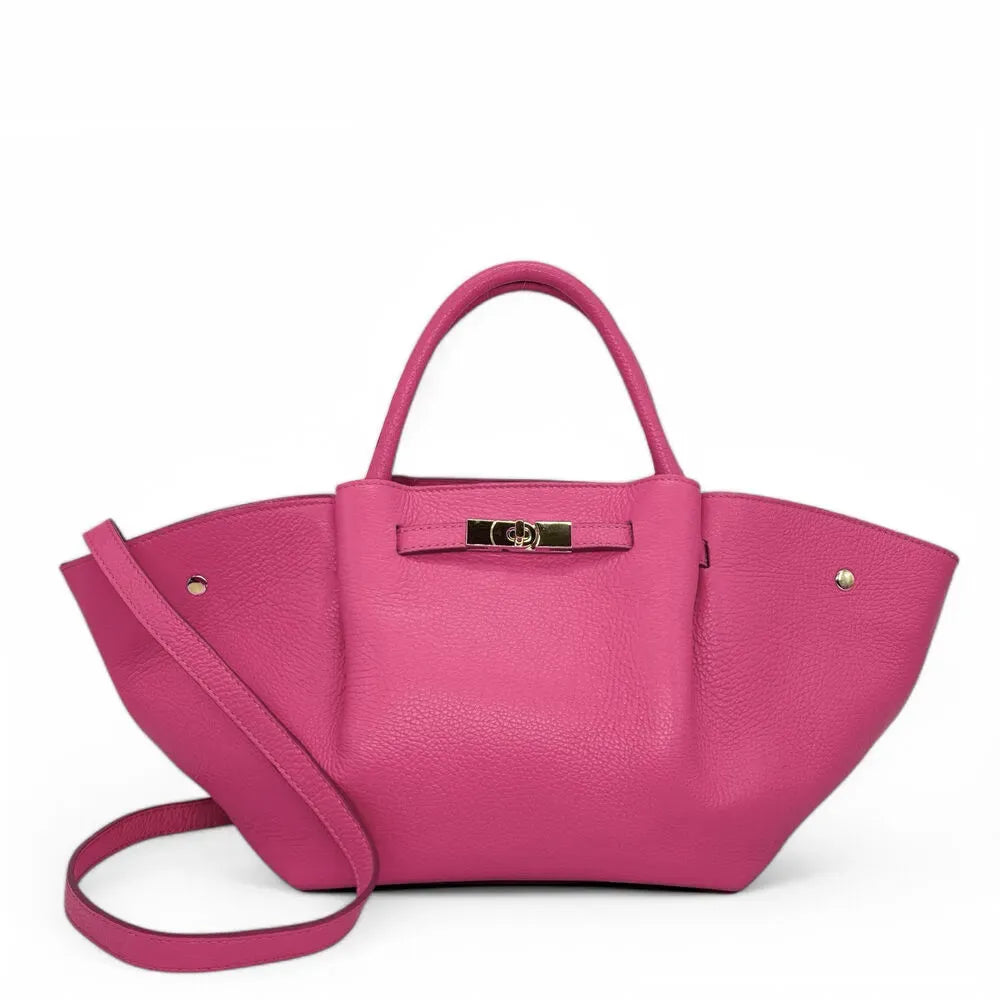 Sac cabas en cuir grainé CAPRI Rose fuchsia
