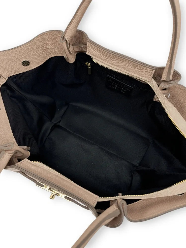 Sac cabas en cuir grainé CAPRI Taupe