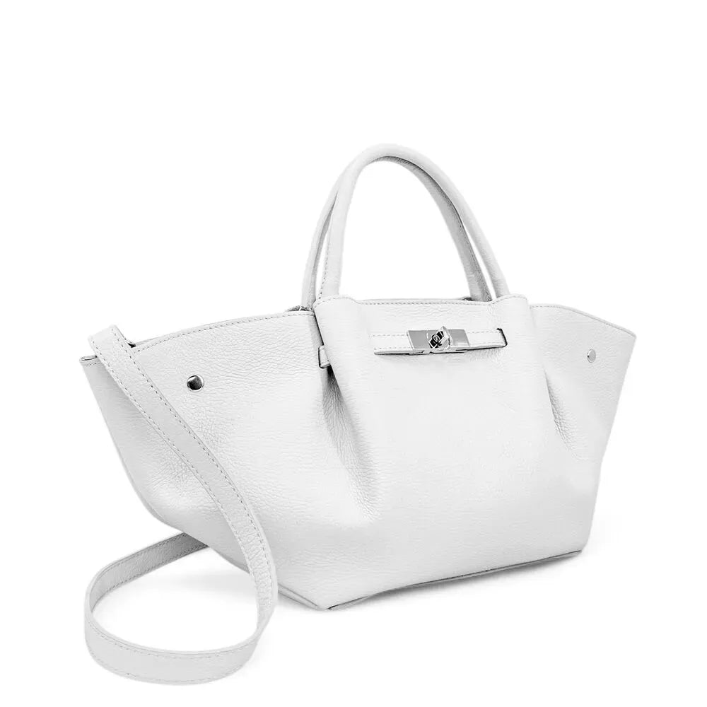 Sac cabas en cuir grainé CAPRI Blanc