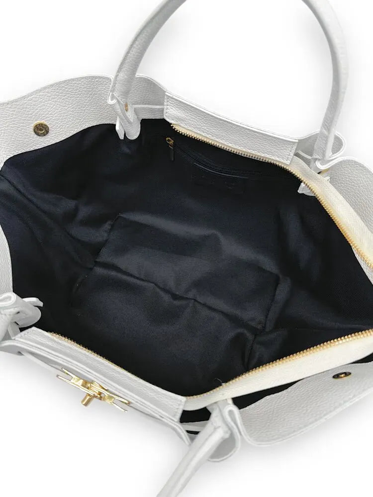 Sac cabas en cuir grainé CAPRI Blanc