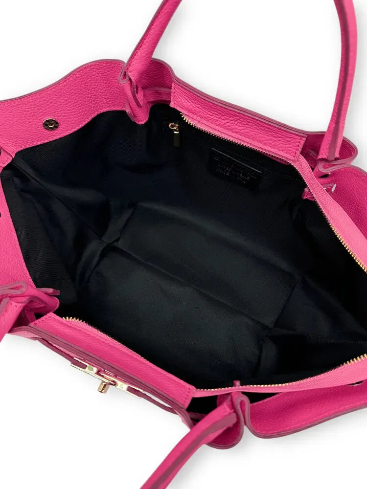Sac cabas en cuir grainé CAPRI Rose fuchsia