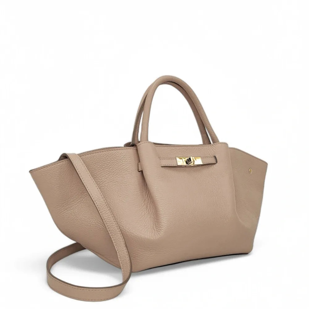 Sac cabas en cuir grainé CAPRI Taupe