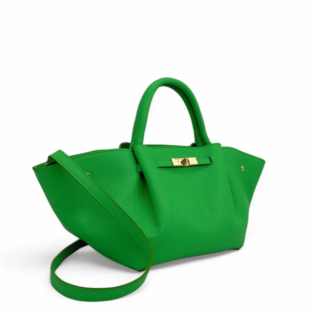Sac cabas en cuir grainé CAPRI Vert anglais