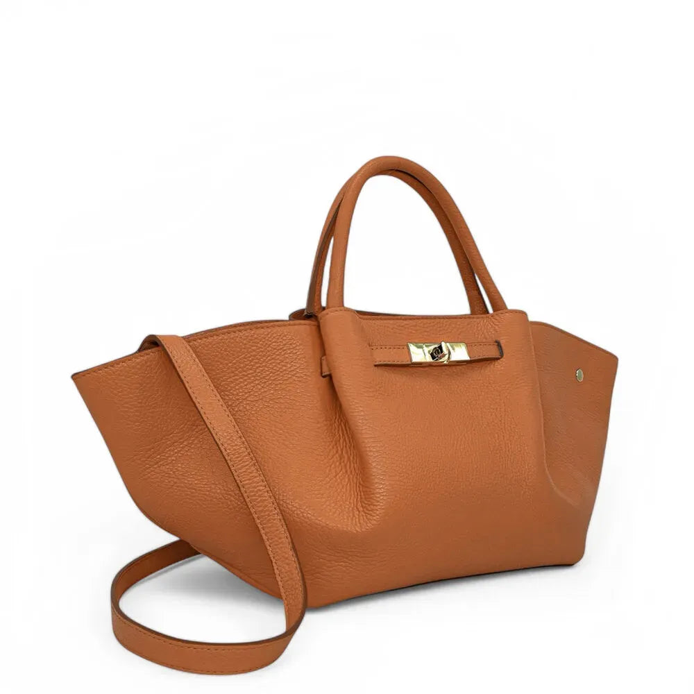 Sac cabas en cuir grainé CAPRI Camel