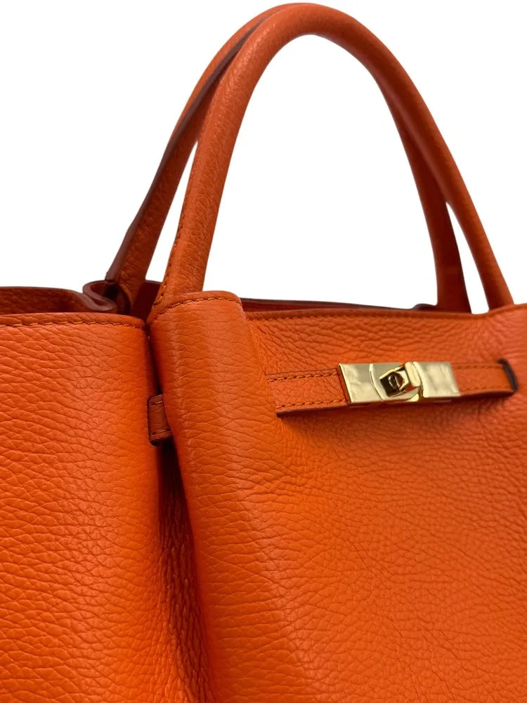 Sac cabas en cuir grainé CAPRI Orange