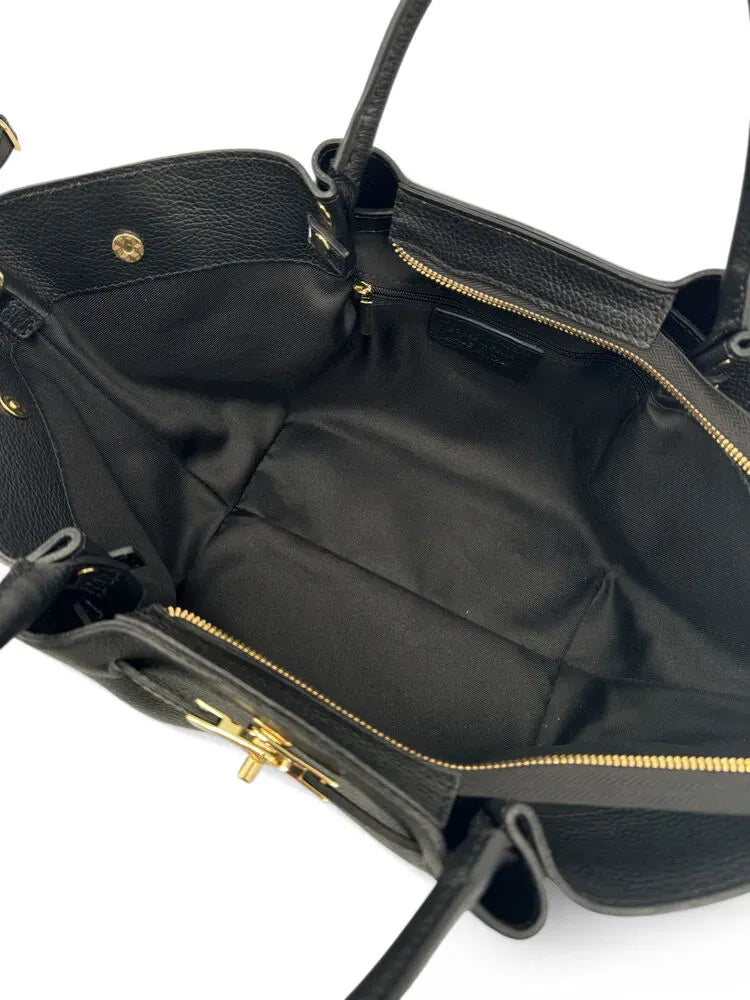 Sac cabas en cuir grainé CAPRI Noir