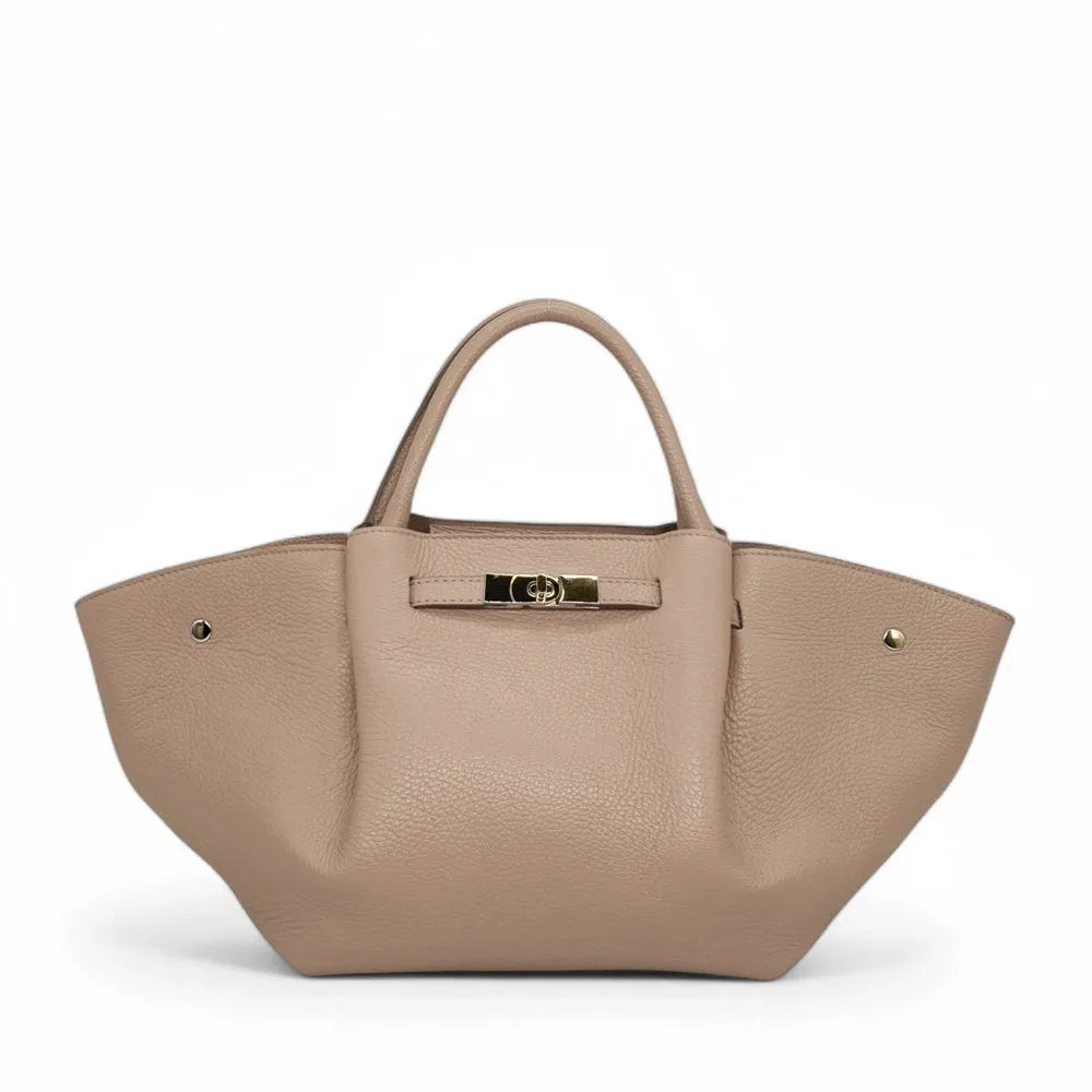 Sac cabas en cuir grainé CAPRI Taupe
