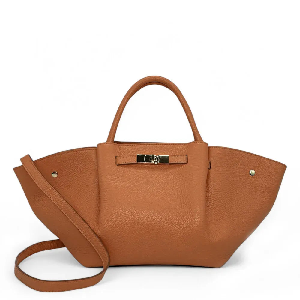 Sac cabas en cuir grainé CAPRI Camel