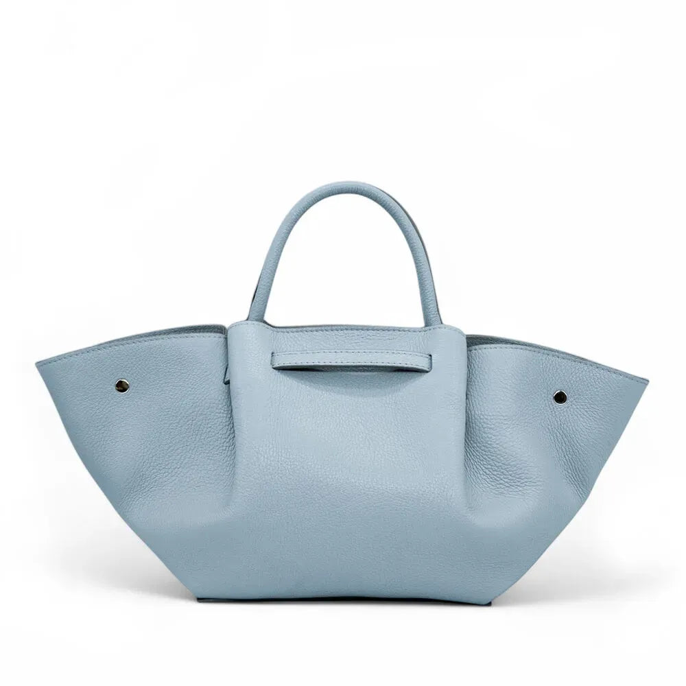 Sac cabas en cuir grainé CAPRI Bleu pastel