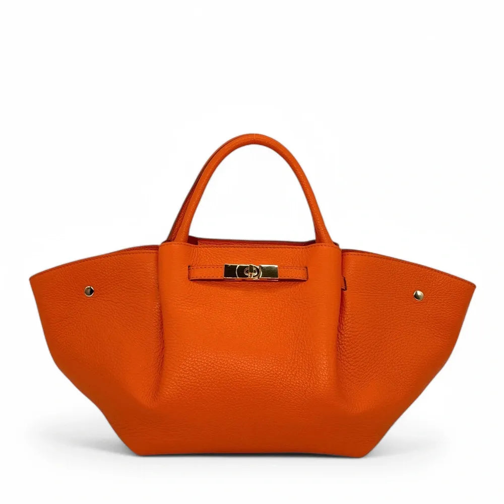 Sac cabas en cuir grainé CAPRI Orange