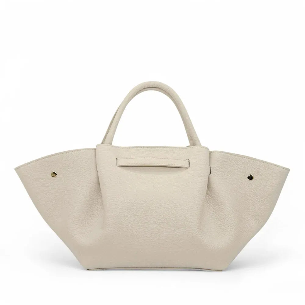 Sac cabas en cuir grainé CAPRI Beige crème